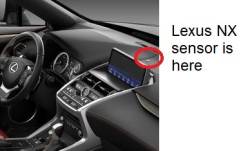 Lexus NX showing sensor location