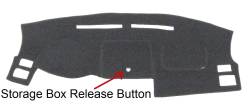 Ford Fusion dash cover showing cutout for storage box release button
