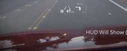 Hyundai HUD Heads Up Display projection of data to the windshield