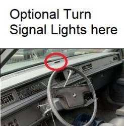 Buick Electra Sedan dashboard showing turn signal lights