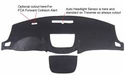Chevy Traverse dash cover, With FCA Forward Collision Alert cutout