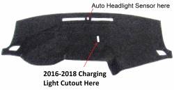 Hyundai 2016-2018 Sonata dash cover with cutout for Plug-in Hybrid charging light
