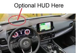 Nissan Rogue dashboard with optional HUD 