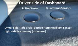 Nissan Versa Driver side of dashboard showing sensor location